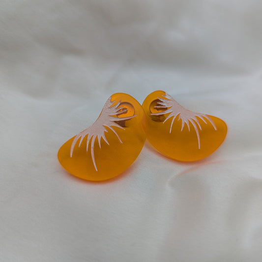 tangerine orange white acrylic stainless steel stud