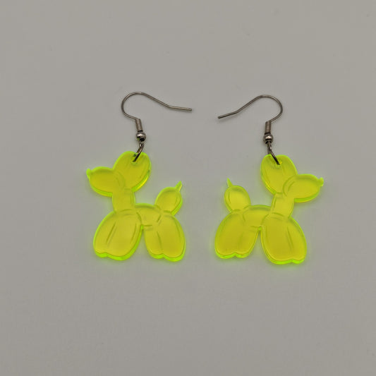 fluorescence glow acid apple green yellow hook stainless steel dog balloon lightweight acrylic